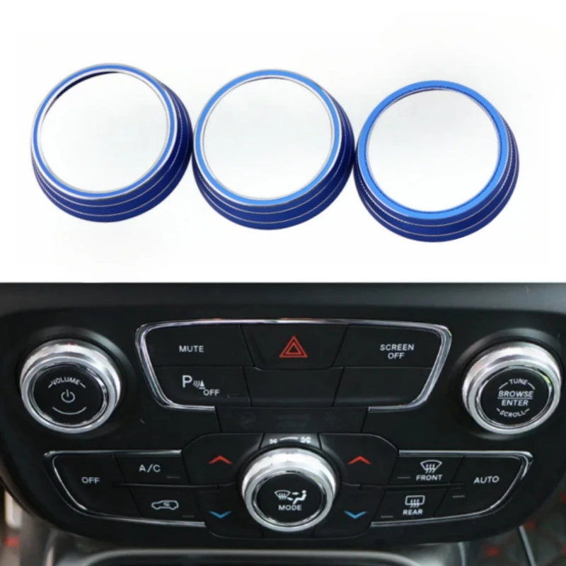 

Car Air Conditioner Knob Switch Button Trim Cover Ring for Jeep Compass 2017 2018 2019 2020 for Automatic AC Accessories