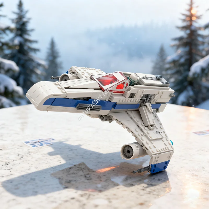 

768pcs MOC SW Ahsoka New Republic E Wing Star Battle Toy Model Building Blocks Christmas Gift Architecture DIY Idea Brick Kids