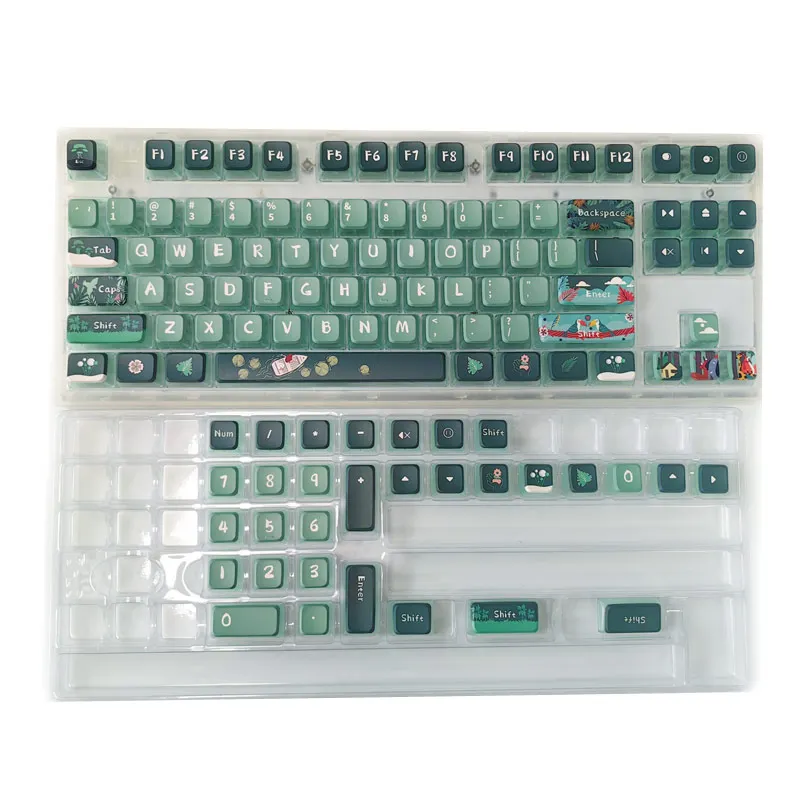 キーキャップ118ジャングルグリーンプディングキーキャップpbtキーキャップダブルレザーミルクキーキャップ熱昇華キーキャップ