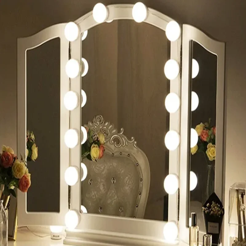 LED Mirror Makeup Mirror w/Lights,3 Color Dimmable Vanity Light,Touch Control,USB Powered,Dressing Table view 5