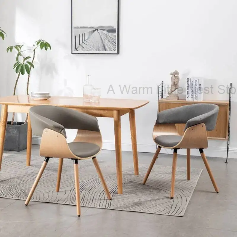 

Solid wood Dining chair Nordic restaurant chair Hotel cafe leisure chair balcony armchair designer makeup stool home furniture