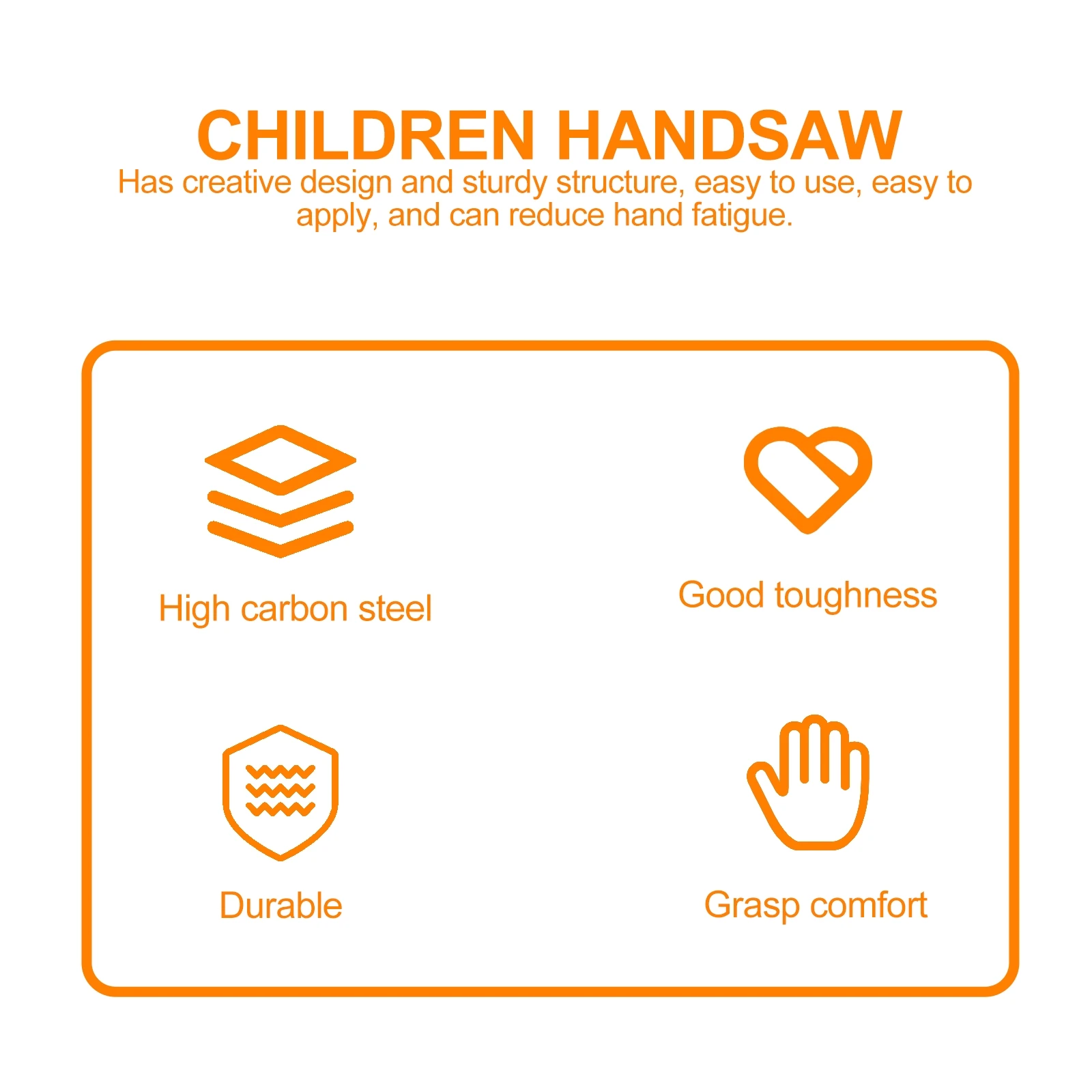 미끄럼 방지 미니 쇠톱 1세트, 어린이용 DIY 목공 도구, 오렌지색, 어린이용, 진짜 손톱, 튼튼하고 효율적인 나무 가지치기 정원용