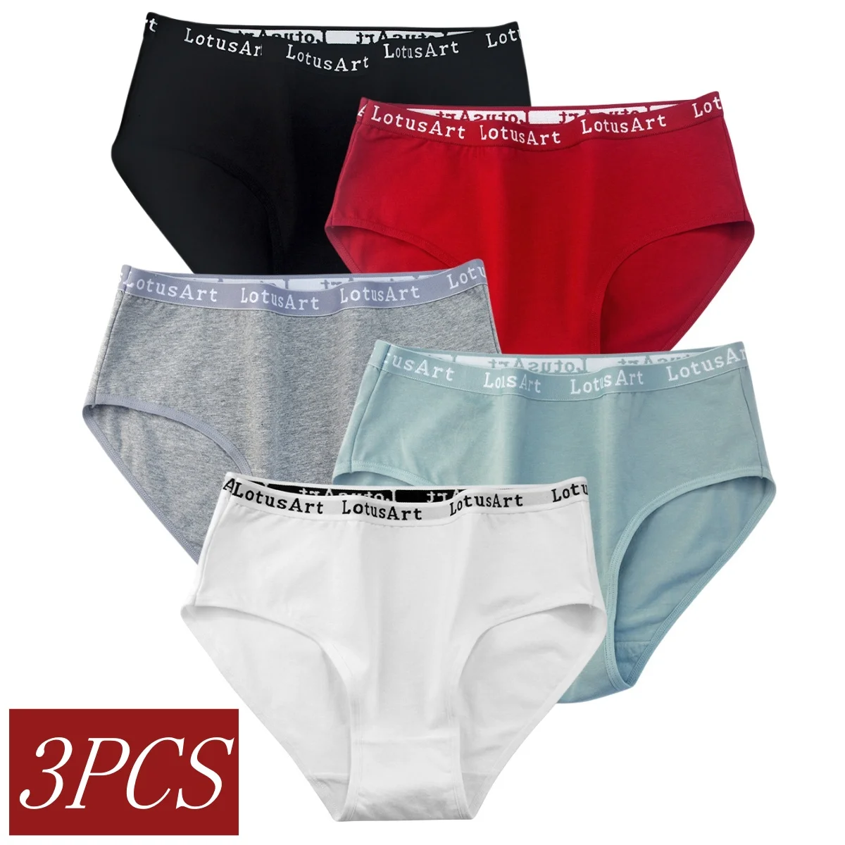 

3PCS/Set Cotton Panties Women High Waist Briefs Seamless Underwear Girls Underpants Solid Color Pantys M-2XL Comfort Intimates