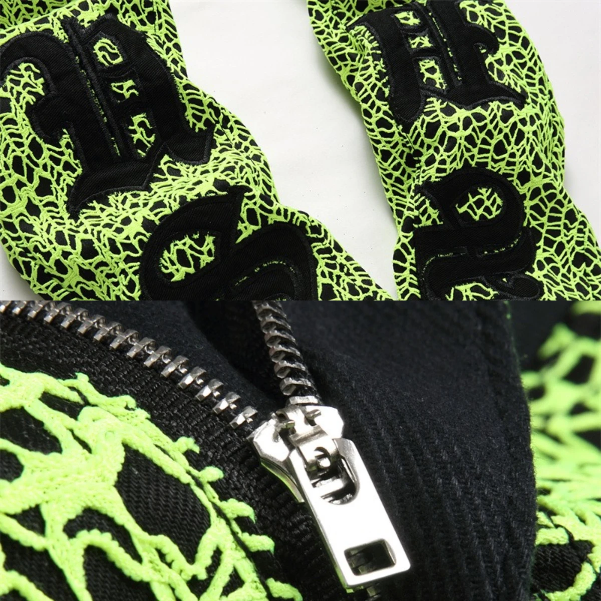 Leopard Pattern Spliced Jeans Men's Pants Badge Embroidery Star 3D Worn Out Zipper Slim Fit Versatile European American Trends 2