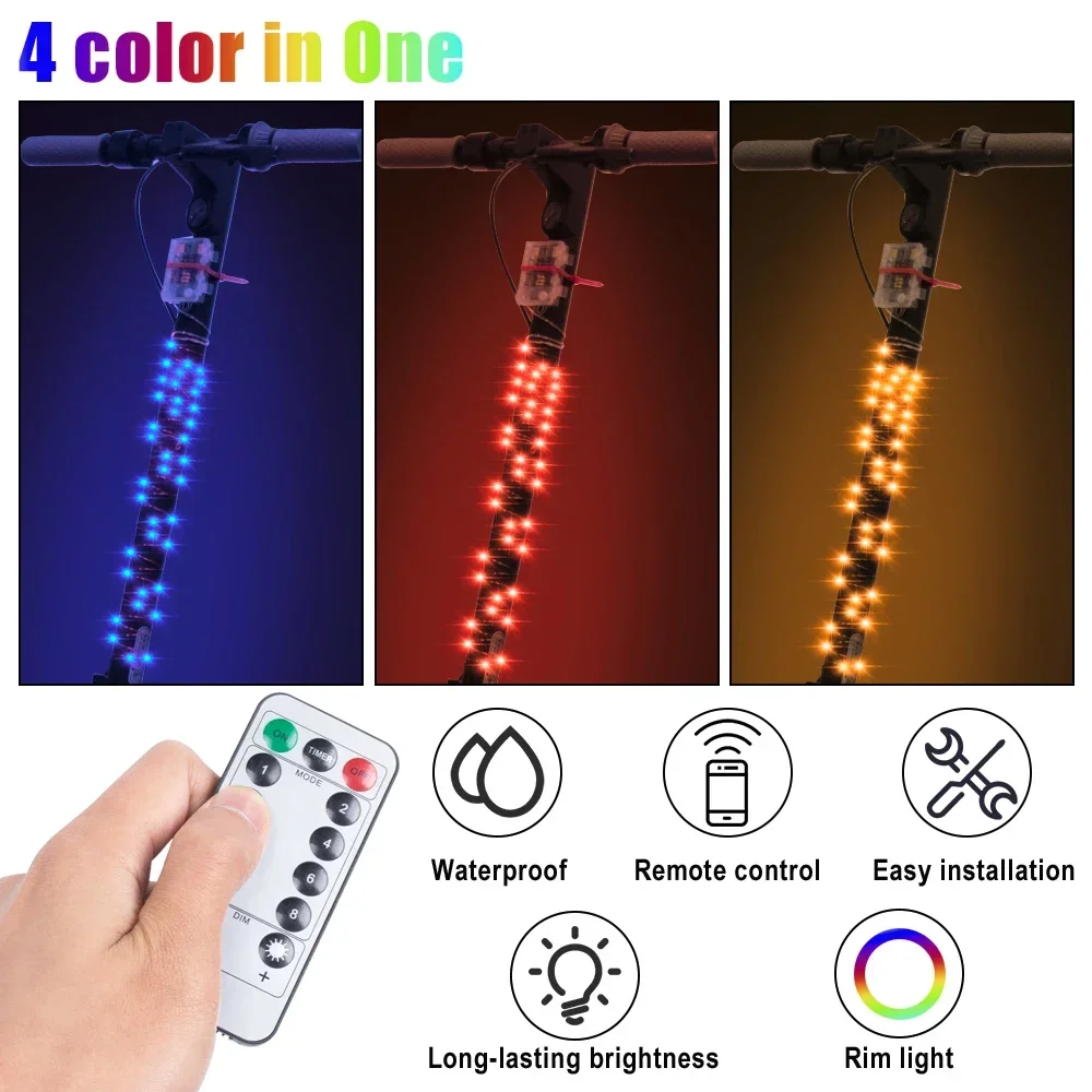 For Ninebot Max G30 Universal 5M LED Copper Wire String Lights USB Remote Control for Xiaomi M365 PRO MI3 4PRO Electric Scooter