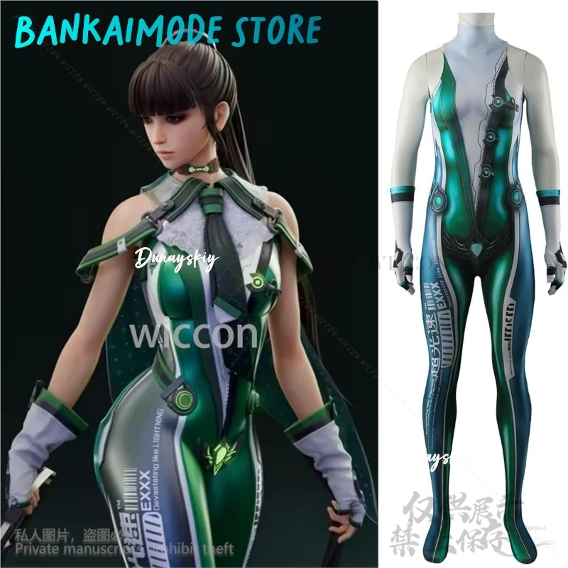 لعبة Nikke التأثيرية بليد كولاب إيف أنيمي زي ثلاثية الأبعاد مطبوعة أخضر مثير بذلة الشرير Zentai ارتداءها Y2K Jirai Kei Girls Cos