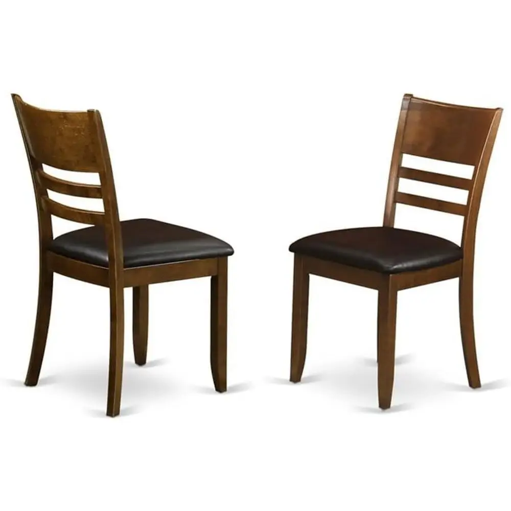 

Upholstered Wooden Dining Chairs with Leather Seats, Set of 2