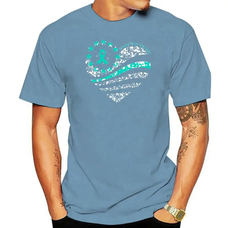 Ovarian Cancer Awareness Heart T-Shirt