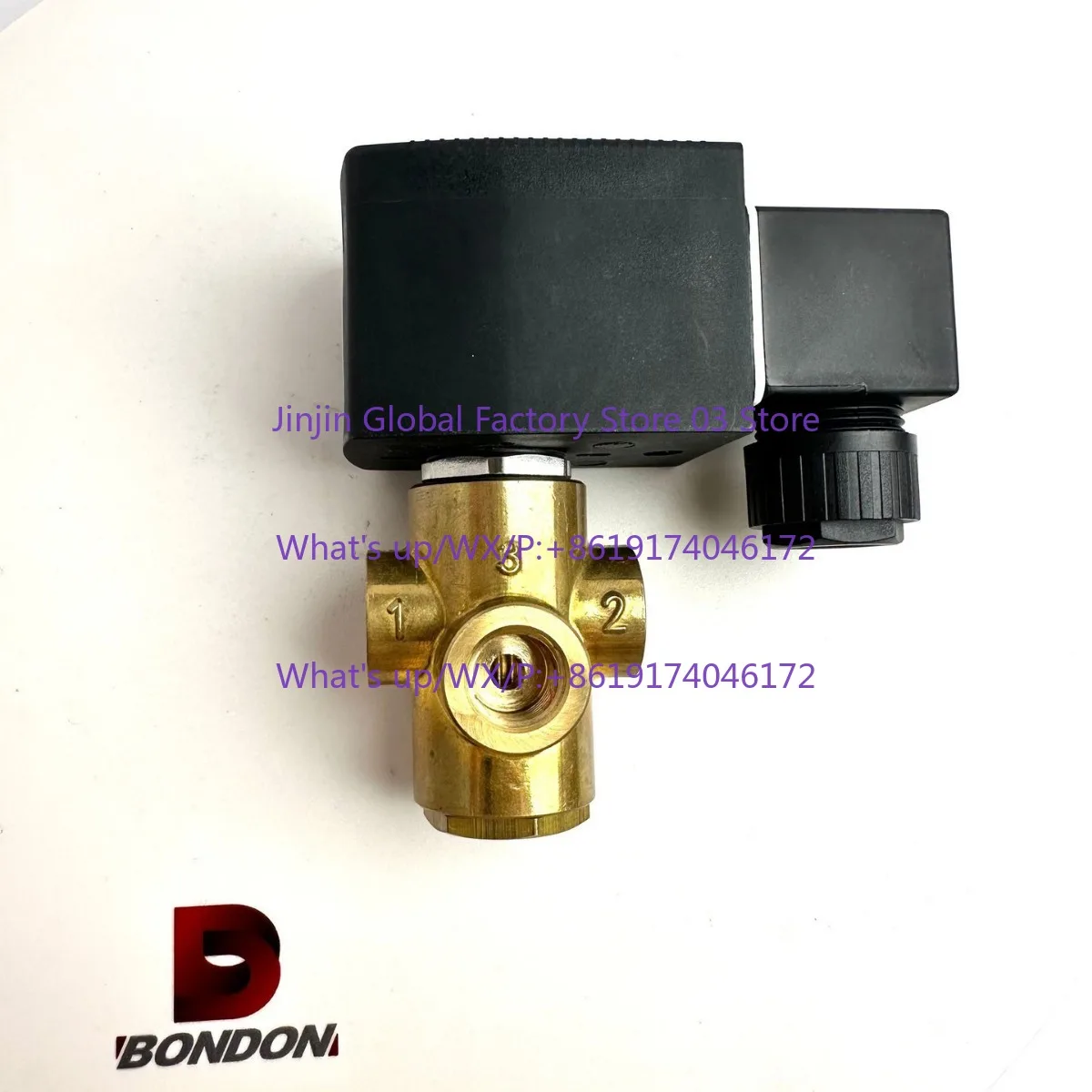 1PCS New three-way solenoid valve, brass, multi-connection solenoid valve one in and two out