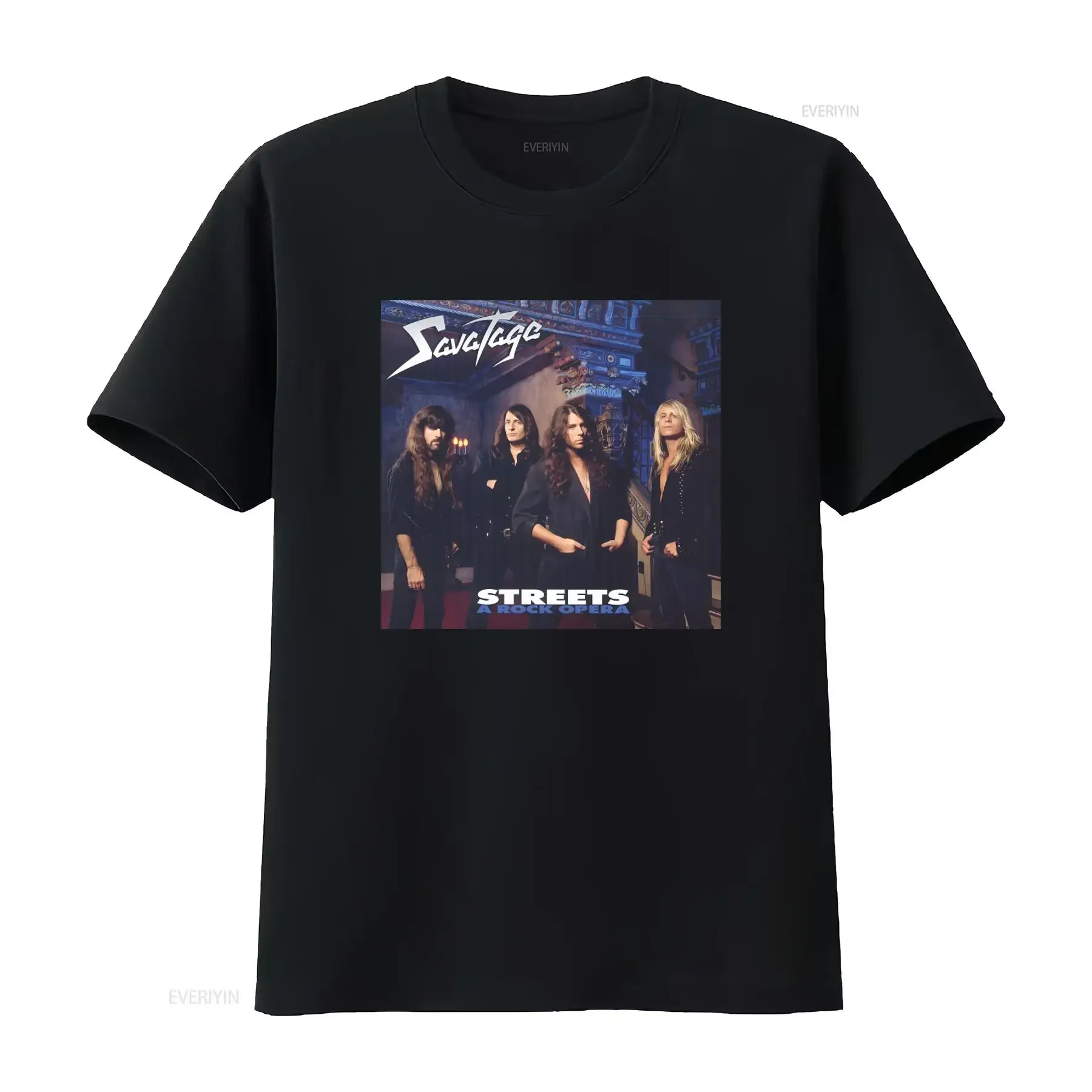 Футболка Savatage Streets A Rock Opera Heavy Metal для фанатов группы, винтажная, с эффектом потертости, унисекс, уличная мода, универсальная, эластичная