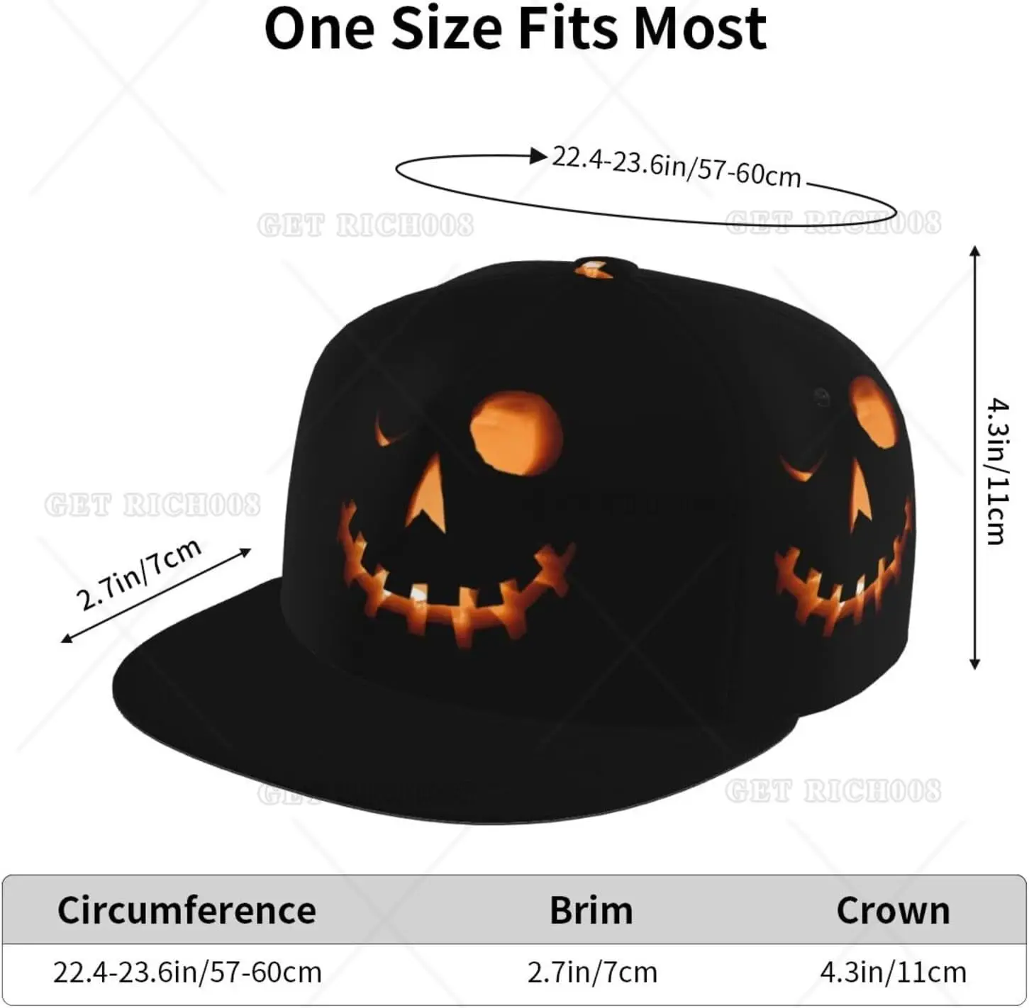 Casquette de baseball Halloween Pumpkins Face pour hommes et femmes, chapeau Snapback, chapeau réglable à bords plats, chapeau Hip Hop