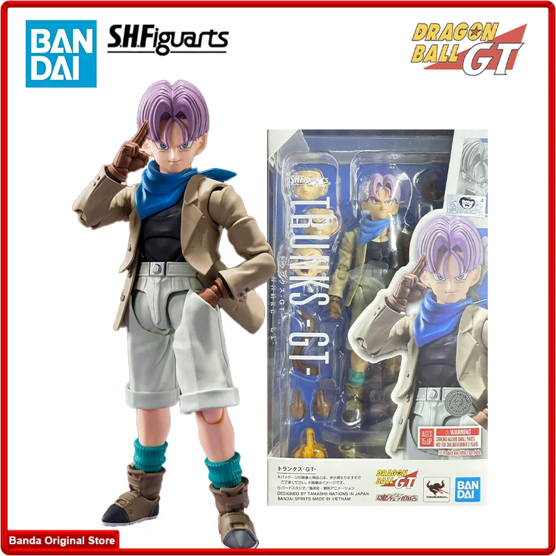 100% In Stock Original Bandai S.H.Figuarts SHF TRUNKS Super Saiyan Dragon Ball GT Pvc12cm Anime Action Collection Figures Model