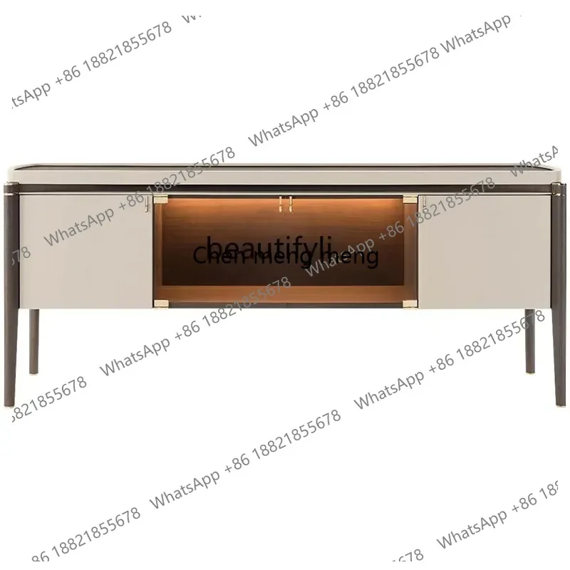 new Italian Style Luxury Sideboard Cabinet, Villa Home, High-End LED, 2 m Locker with Light