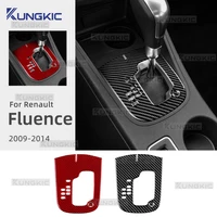 Para Renault Fluence 2009 2010 2011 2012 2013 2014 pegatina de fibra de carbono suave Real LHD Panel de cambio de marchas de coche automático Panel embellecedor