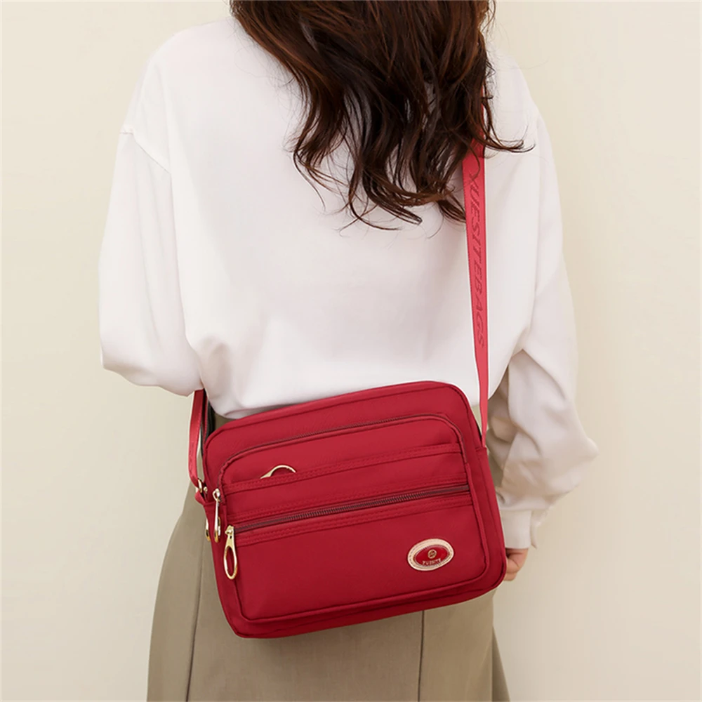 Solid Color New Fashion Ladies Shoulder Bag Quality Nylon Trumpet Women Crossbody Bags 2023 New Women\'s Mobile Phone Bag Wallet