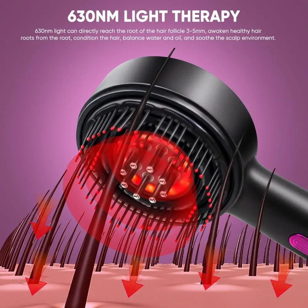 New Upgrade Electric Hair Brushes Waterproof Red Purple Hair Scalp Massager 2 In 1 Hair Oil Applicator for Hair