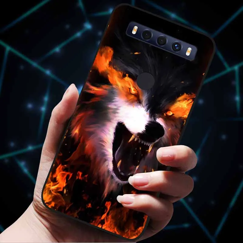 TCL 10 SE/10 L/10 Lite/10Pro Kılıfları 10 5G UW Karikatür Yumuşak TPU Silikon Aslan Kurt Telefon Kılıfı için TCL 10 5G UW Arka Kapak