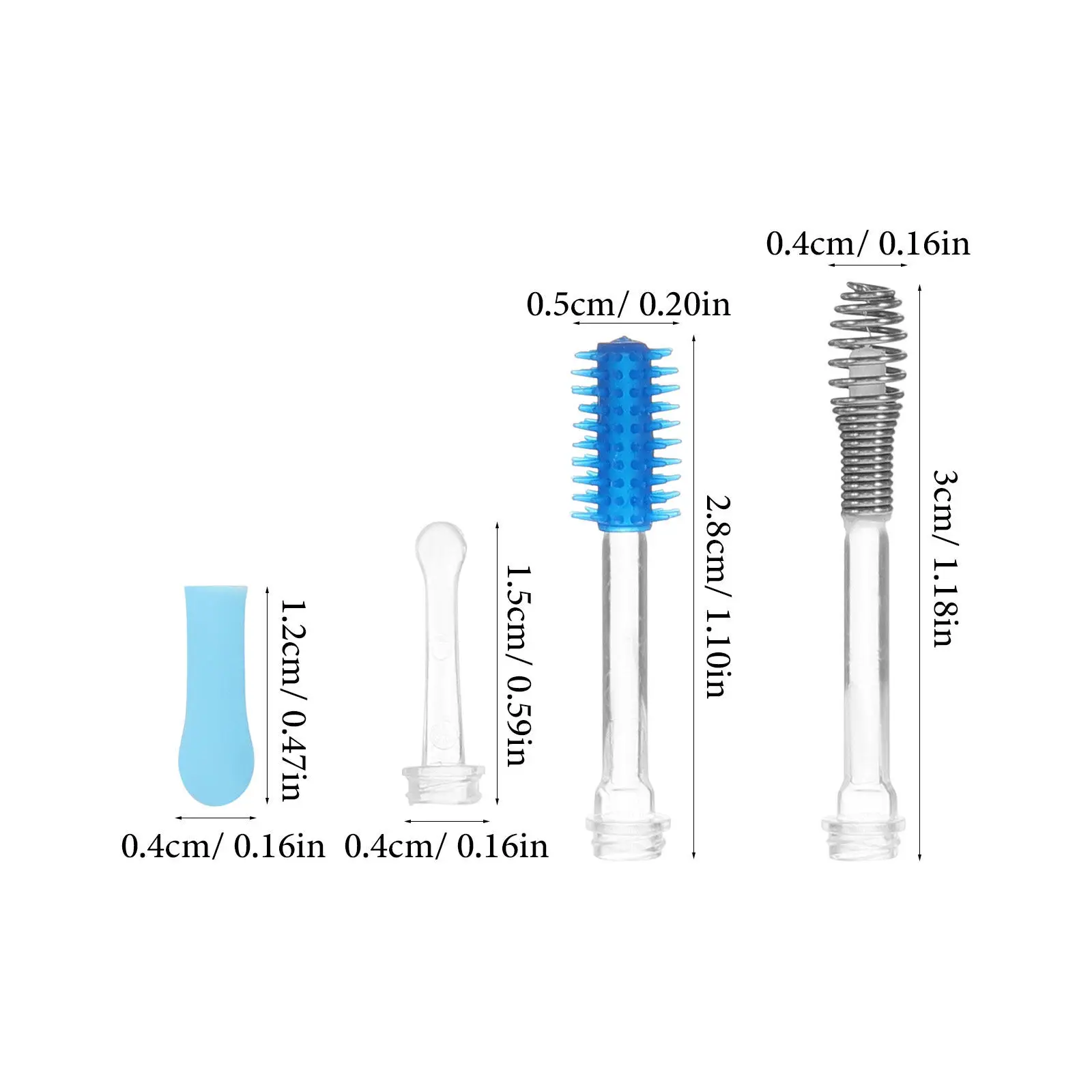 1Set Replaceable Spring Head Ear Spoon Tips Silicone Earwax Cleaner Tool Visual Earwax Removal Supply Replacement Ear Tips