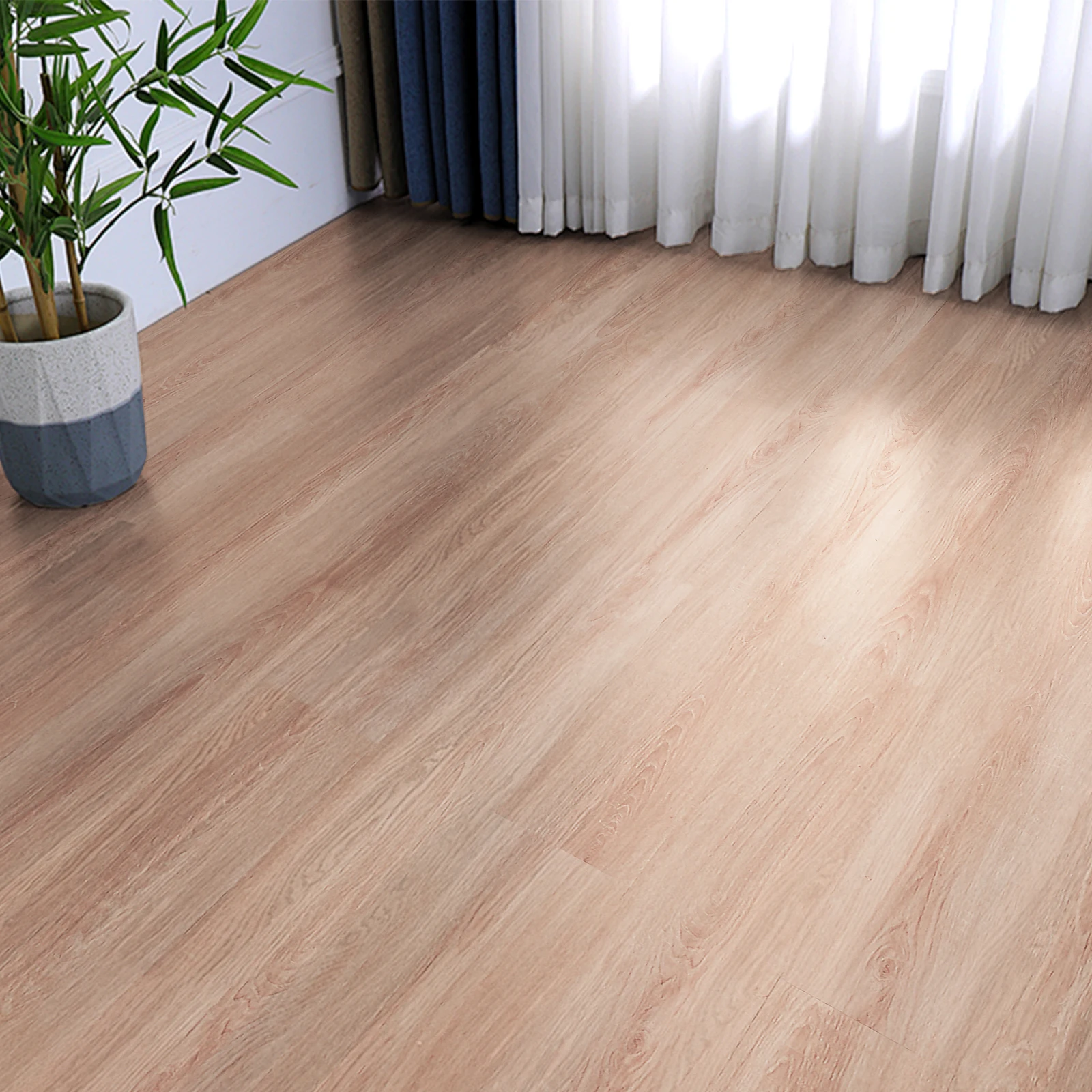 Self Adhesive Vinyl Floor Tiles 36 X 6 Inch, 36 Tiles 2.5mm Thick Peel & Stick, Natural Wood Grain DIY Flooring For Kitchen,