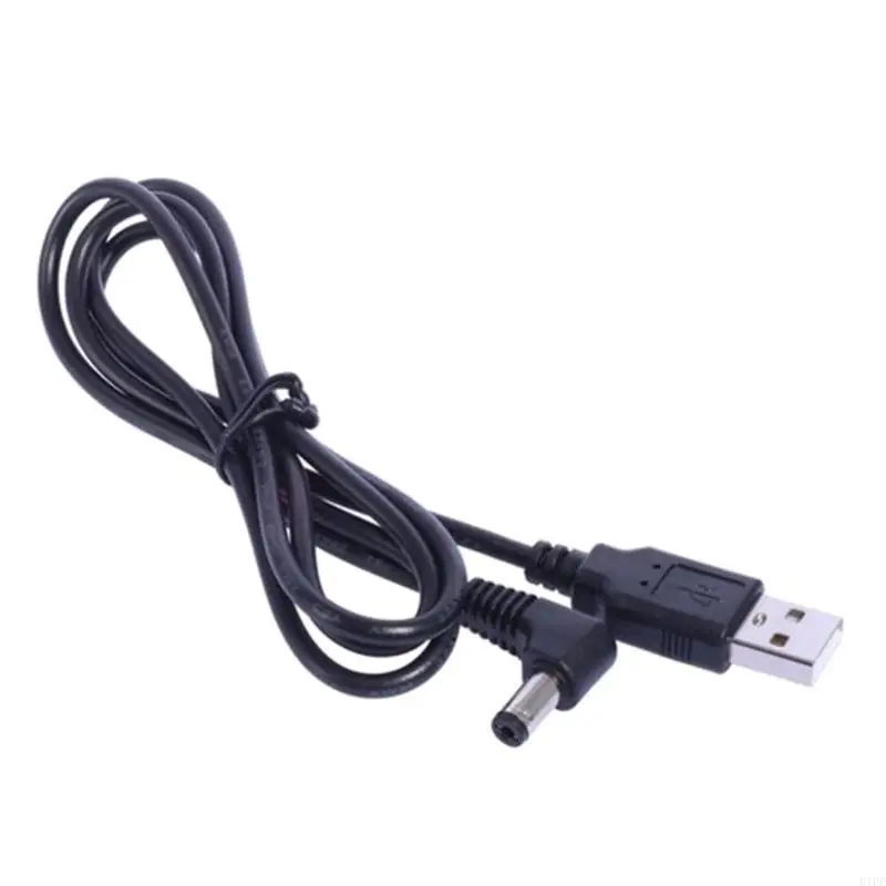 E1PF Reliable USB to DC5.5 x 2.1mm Power Cable Suitable for Navigation, Radios, and Alarm Clocks 1meter/39.37inch Length