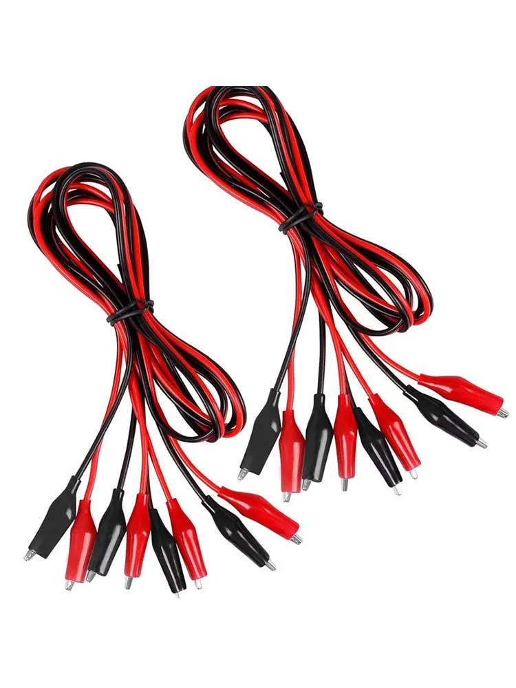 4 paires de pinces crocodiles électriques de 1M, fils de Test isolés avec pinces crocodile, estampage de fils de raccordement à Double extrémité