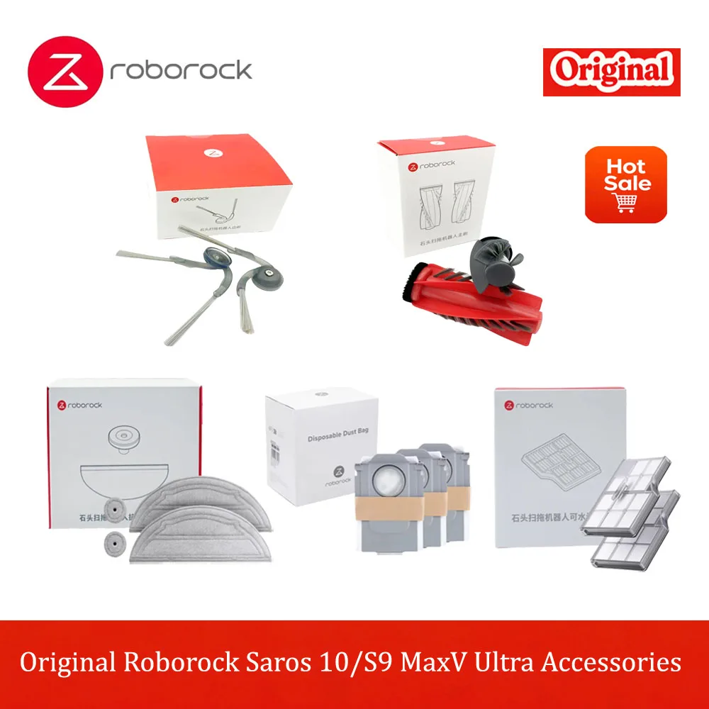 

Roborock Saros10 Original Accessories Main Brush Mop Filter Side Brush Spare Parts Compatible with S9 MaxV Ultra