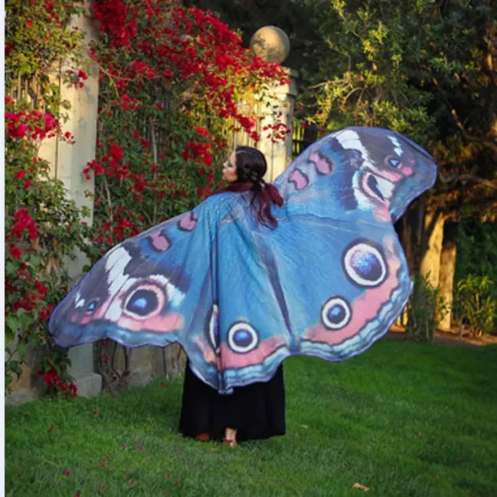 Trendy Moth Butterfly Cape Halloween Party Butterfly Peacock Shawl Show Dress Up Butterfly Cosplay Costumes Summer