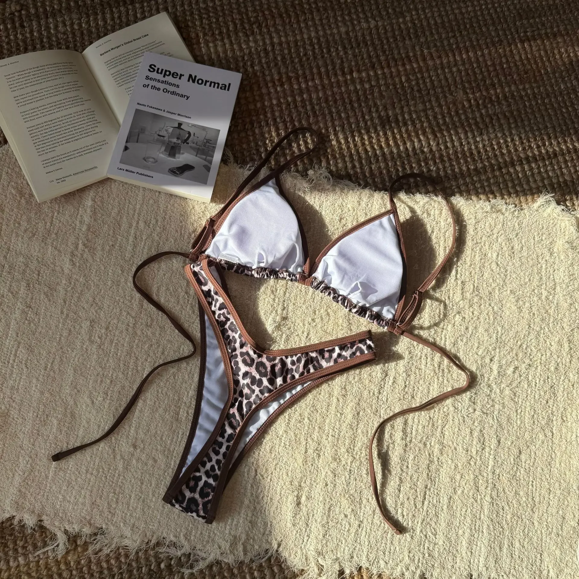 Sexy leopardo impressão micro mini biquinis define duas peças retalhos v-cintura gravata maiô maiô biquini tankini