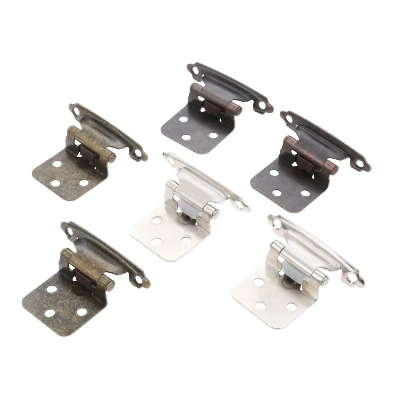 1 par de aço americano auto fechamento primavera armário dobradiça sobreposição dobradiças da porta do armário flush dobradiças do armário