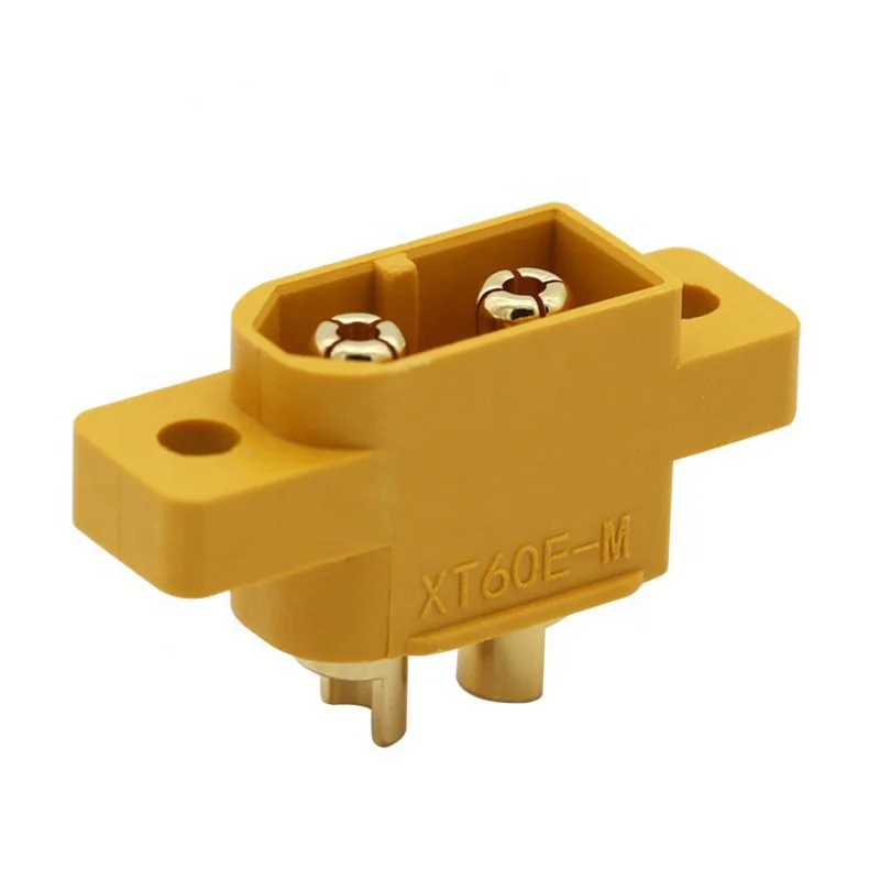 Yellow XT60E-M Mountable XT60E Male Plug Connector For RC Racing Models Multicopter Fixed Board DIY Spare Part