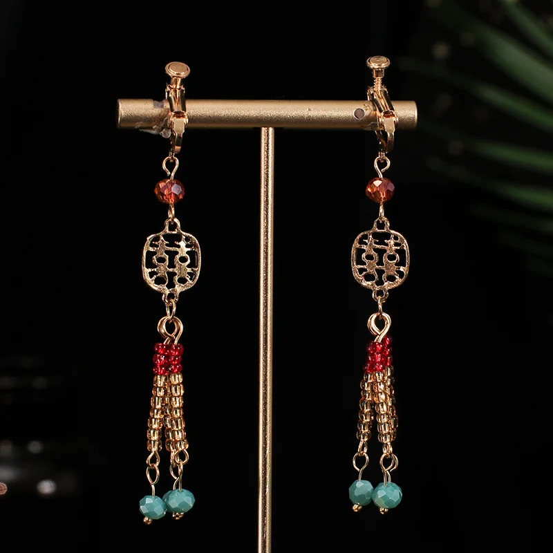 Bridal Xiuhe Dress Headdress Chinese Red Colored Glaze Flower Ancient Style Elegant High-Grade and Gown Hair Accessories