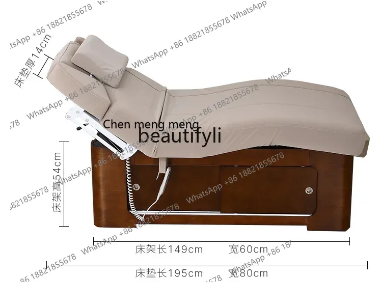 xzLettino di bellezza elettrico Lettino da massaggio per massaggio Lettino per fisioterapia con riscaldamento a temperatura costante di sollevamento multifunzionale