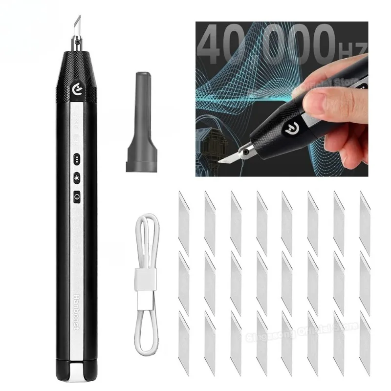 30W Ultrasonic Cutting Knife Metal Handheld Ultrasonic Cutter Deburring Cutting Machine for Wood Acrylic, Plastic Model Trimming