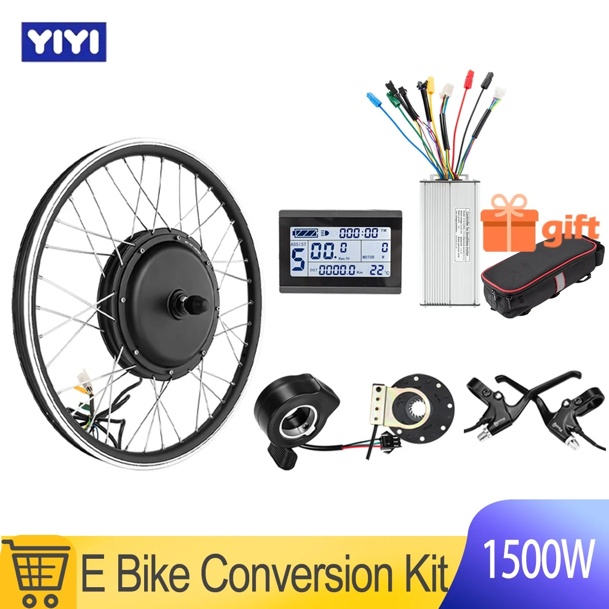 AliExpress kun ray 1500W Electric Bike Conversion Kit Brushless Gearless Hub Motor мотор колесо 20in-700C with LCD3 Display