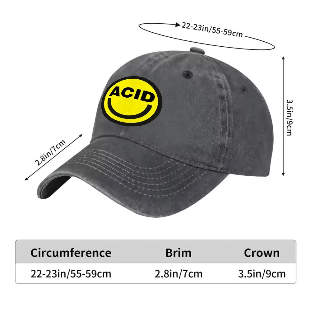 1pc Unisex ACID Face Pattern Vintage Washed Baseball Cap Men'S Trendy Hat Versatile Duckbill Cap Fun Print Unique Birthday Gift