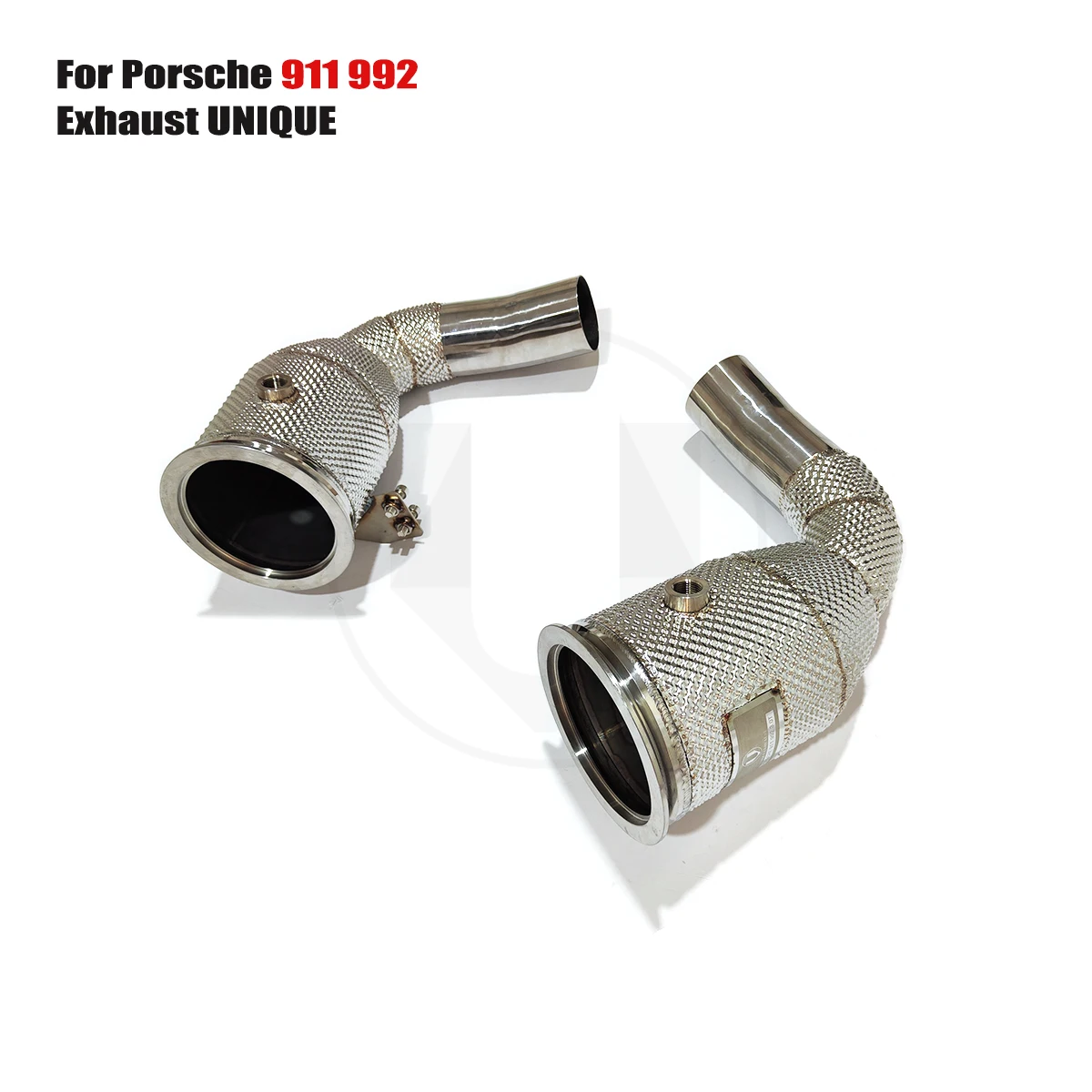 

UNIQUE Designs 2019-2024 Porsche 911 992 3.0T SS304 without opf sports with heat shield metal catalytic exhaust Downpipe