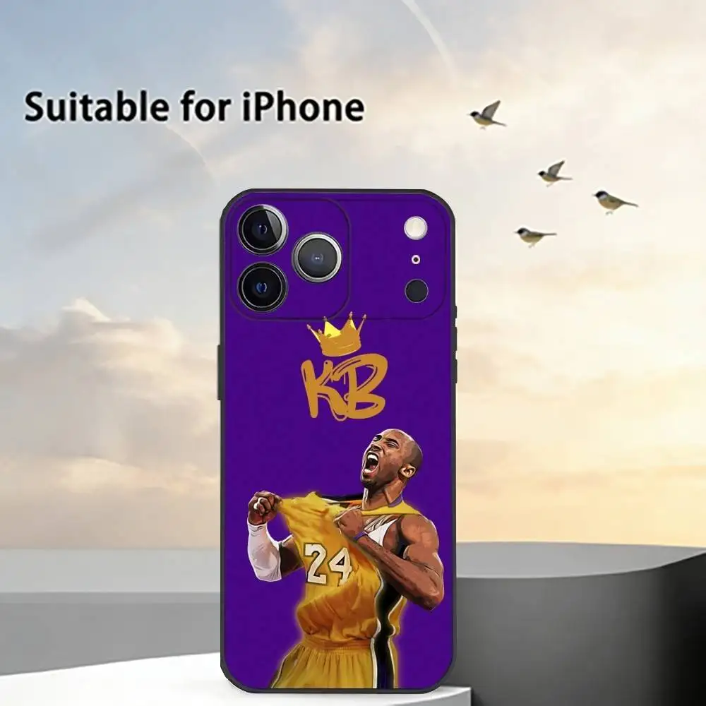 Basketball Fan K-Kobe B-Bryant Phone Case For iPhone 17, 16,15,14,13,12,11 Plus,Pro Max, Others Soft Black Cover