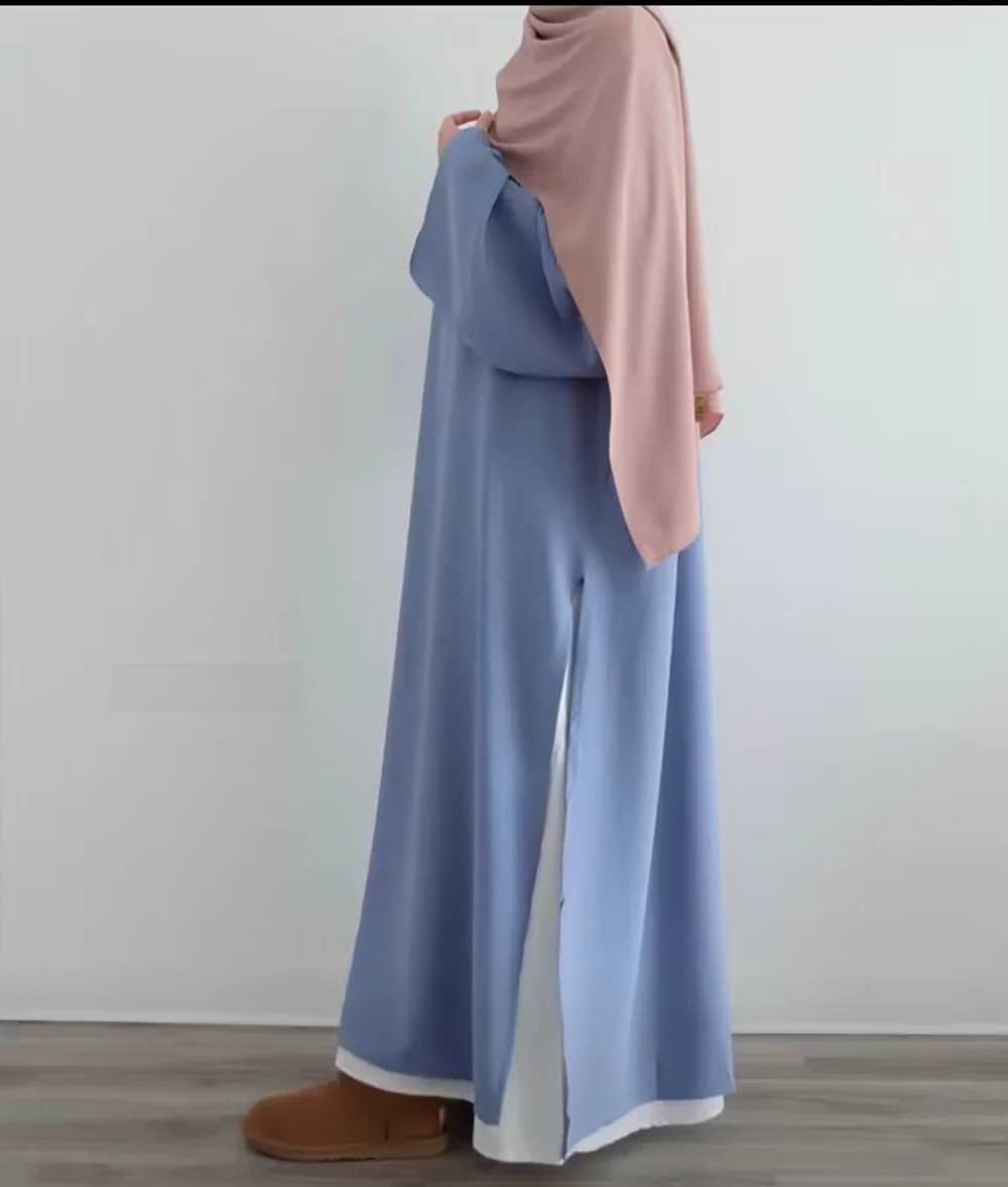 Conjunto de dos piezas de oración Eid de Ramadán para mujer, bata de Hijab turco, vestido interior musulmán Abaya, ropa islámica suelta de Dubái,