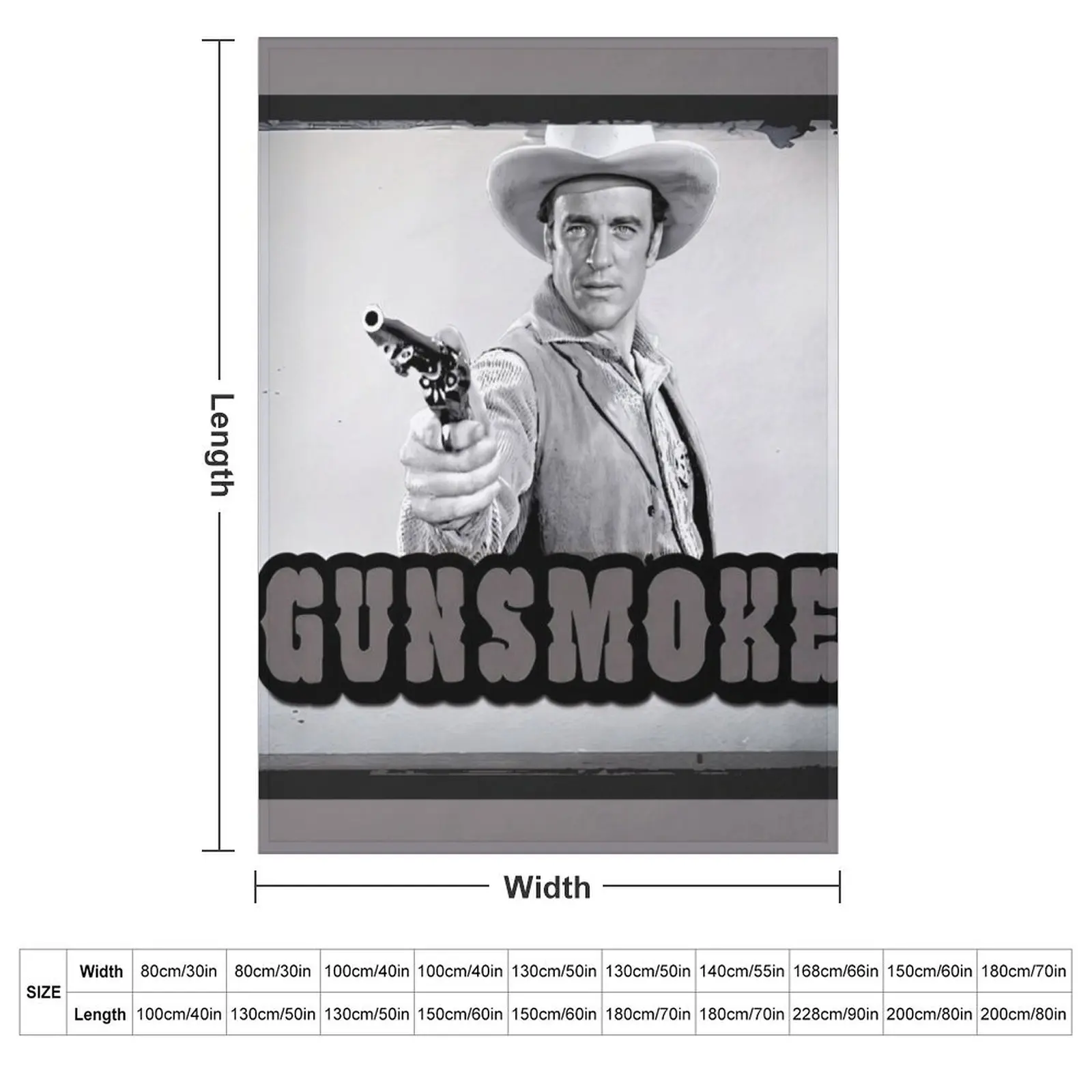Gunsmoke Film Negative Throw Blanket couch cozy soft plush fuzzy picnic outdoor blanket