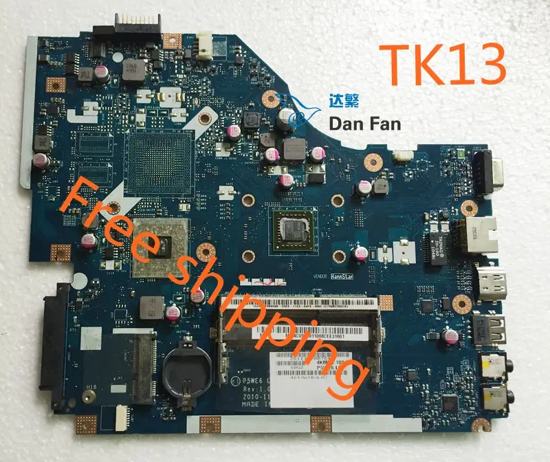 For Packard Bell TK11 TK13 Laptop Motherboard P5WE6 LA-7092P Mainboard 100% Tested Fully Work