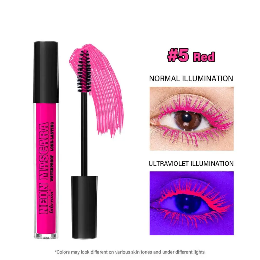 カラフルなカーリングマスカラ防水速乾まつげエクステンションマルチカラーまつげメイク持続防水 5 色マスカラ