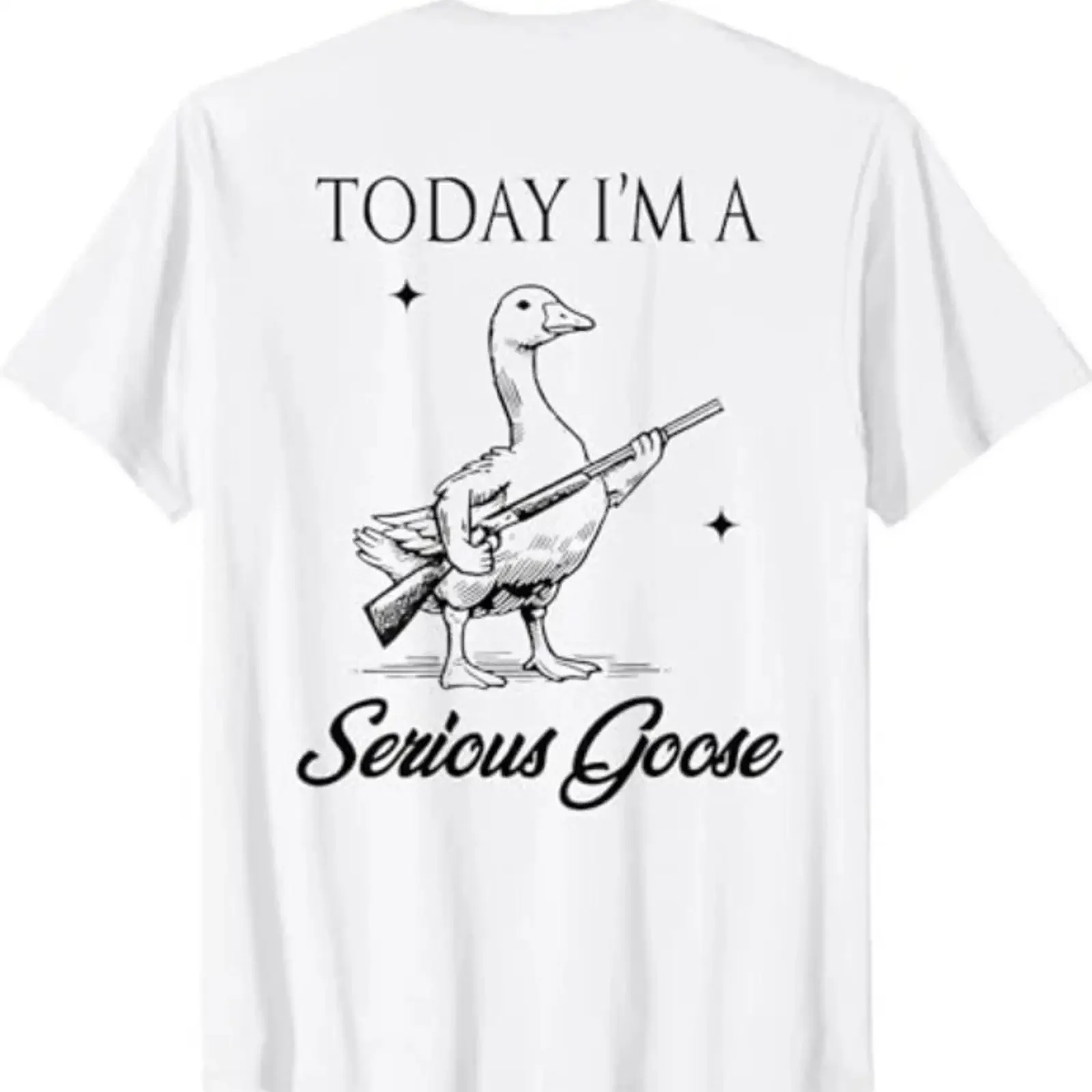 Today I'm A Serious Goose Lovers With Gun ON BACK T Shirt vintage Washed streetwear designer clothes Unisex graphic homme