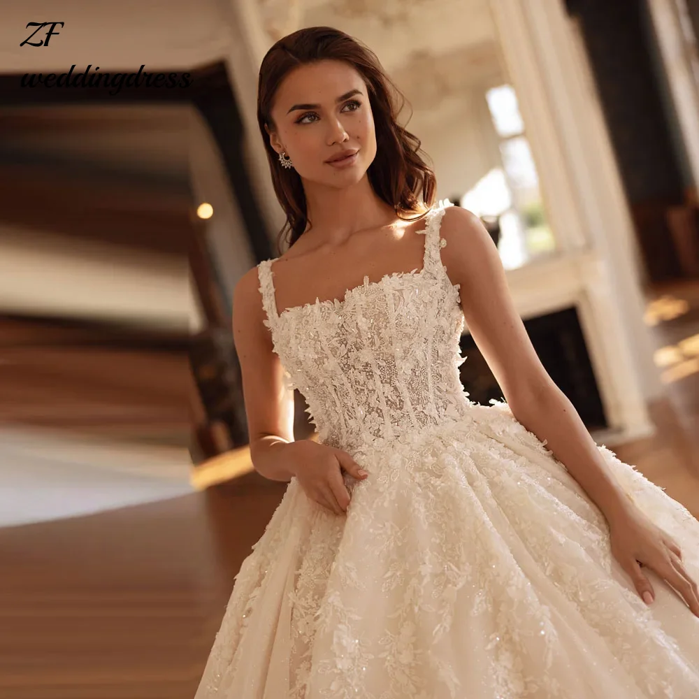 

Custom Made Bridal Gowns A-Line Vintage Wedding Dresses Boat Neck Sleeveless Vestido De Novia Lace Beaded Sequined Shiny
