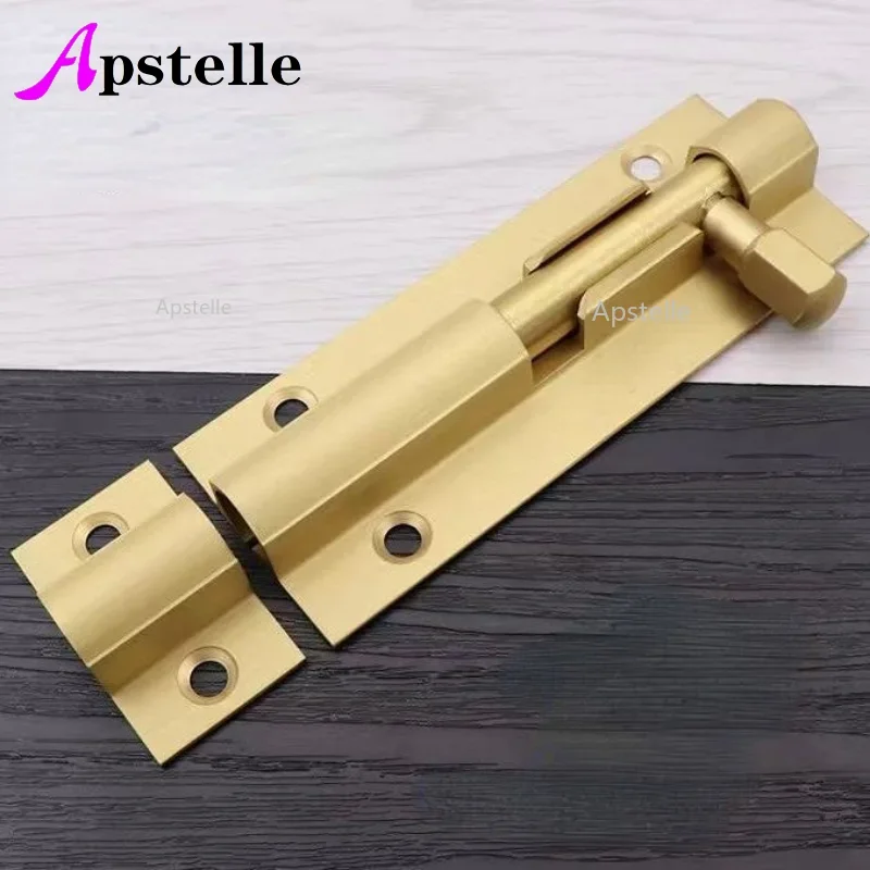 Apstelle 4 dimensioni Porte in ottone Chiusura a scatto scorrevole Bullone Chiusura a scatto Barile Cancello di casa Hardware di sicurezza Bagno