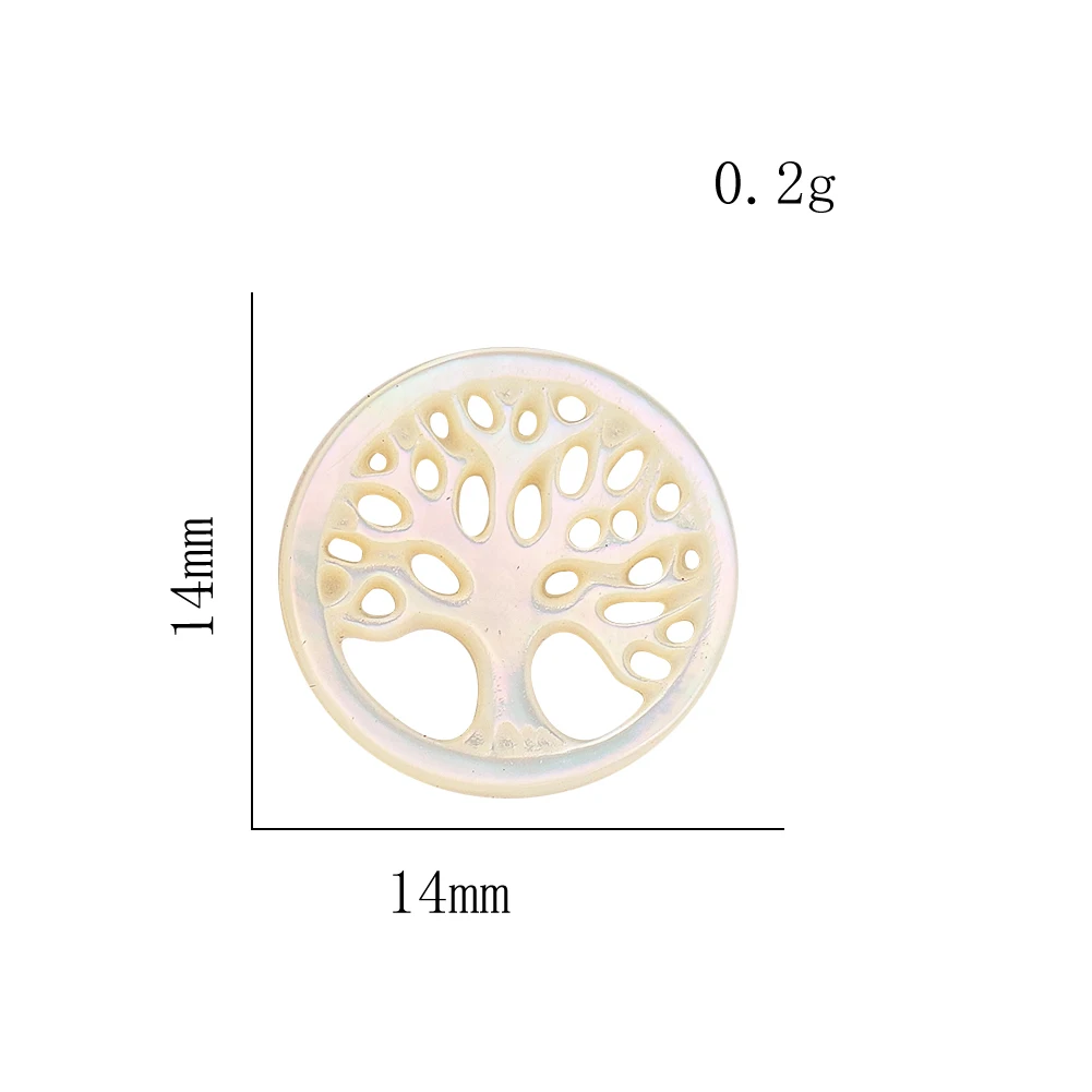 White Shell Carved Tree of Life Pendant World Tree Ocean Natural Energy Healing Charm DIY Jewelry Necklace Making Supplies Gifts