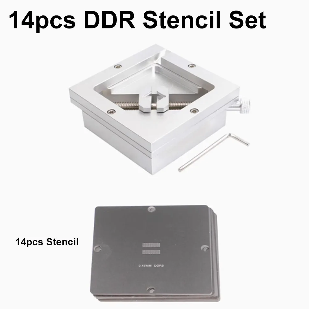 

BGA Reballing Kit 90mm Reball Station Fixture Jig With 10PCS 14pcs Universal Stencil Templates PCB Repair Soldering Kit