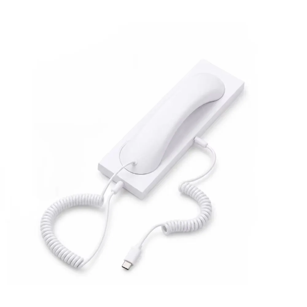 Noise Reduction Retro Telephone Handset Ergonomic Hold with Microphone Recess Cell Phone Receiver Decorative Type-C/3.5mm
