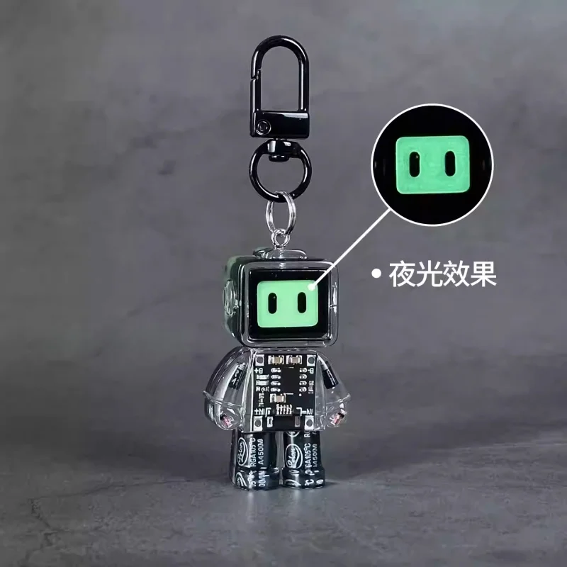 

Новый светящийся брелок-робот, подвеска для сумки, креативный аксессуар для пар, модный светящийся декоративный талисман для мужчин и женщин