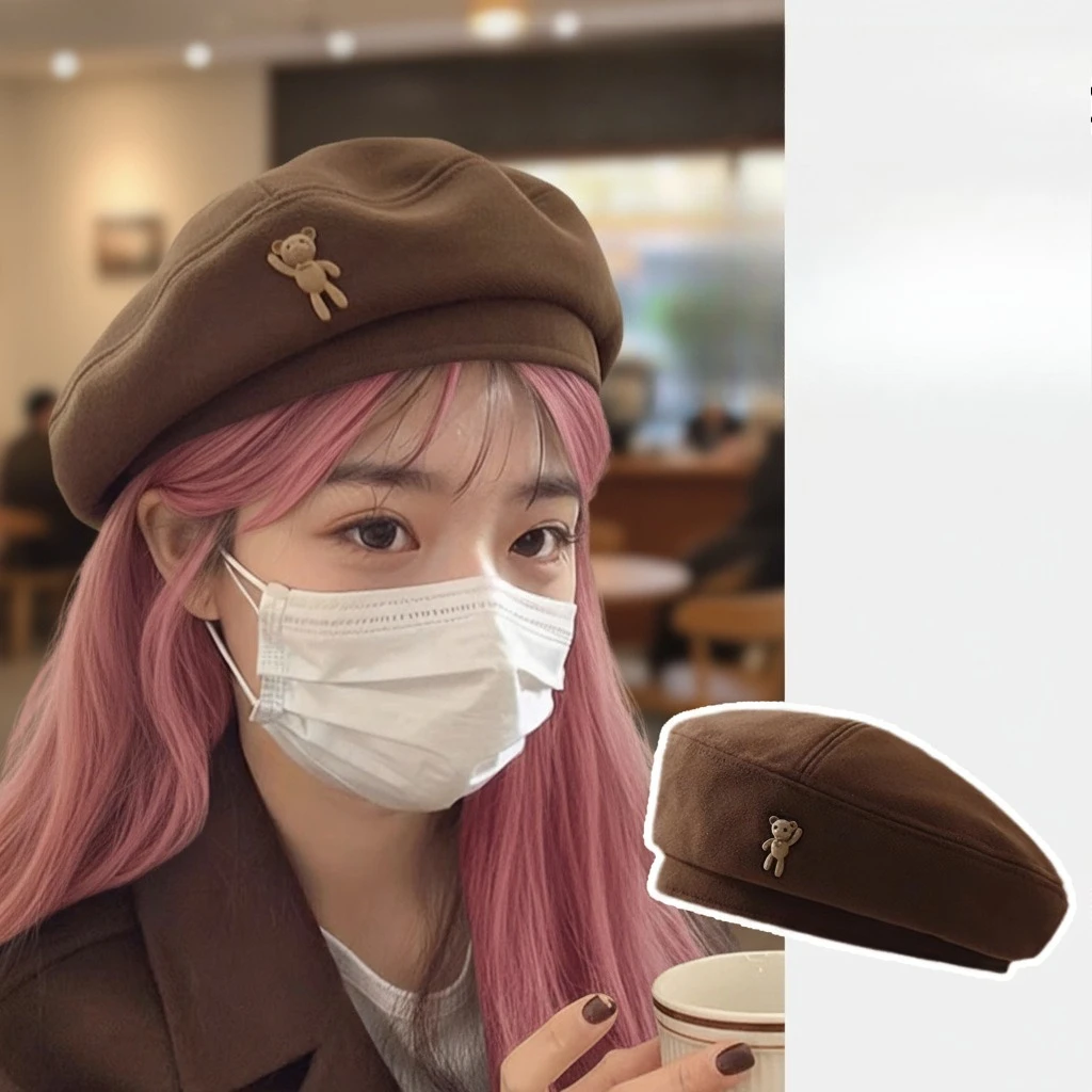 

Модный восьмиугольный берет для женщин, шляпа художника в британском стиле в стиле ретро, осенне-зимняя универсальная шерстяная шляпа