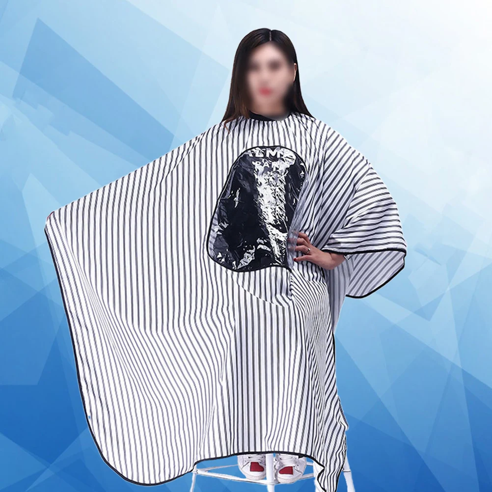 

Hairdressing Cloak Vintage Barber Apron Stripe Pattern Cape for Hair Cutting Shampoo Unisex Durable Easy Dry Salon